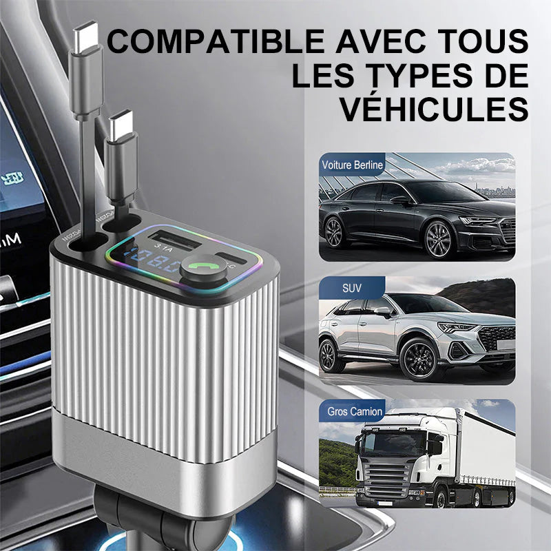 Solution 2-en-1 Voiture ! Chargez & Écoutez !
