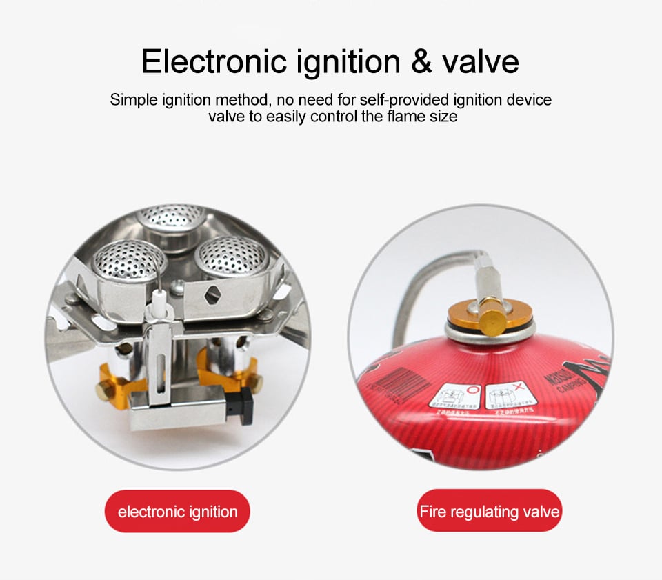 Réchaud à gaz résistant au vent pour le camping et l'extérieur